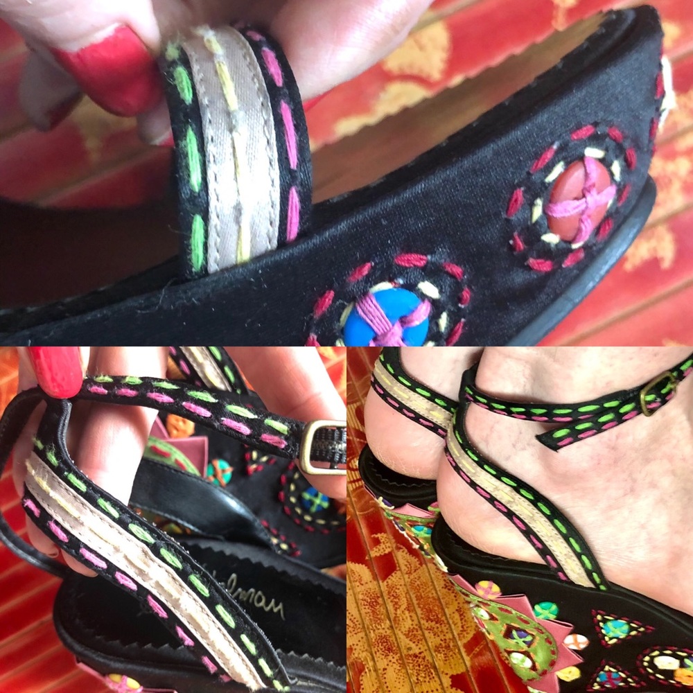 Sam Edelman Platform Button Silky Sandals 9M - Picture 11 of 15